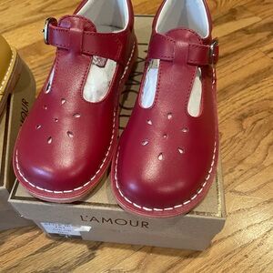 L'Amour Kids Red Mary Jane Shoes